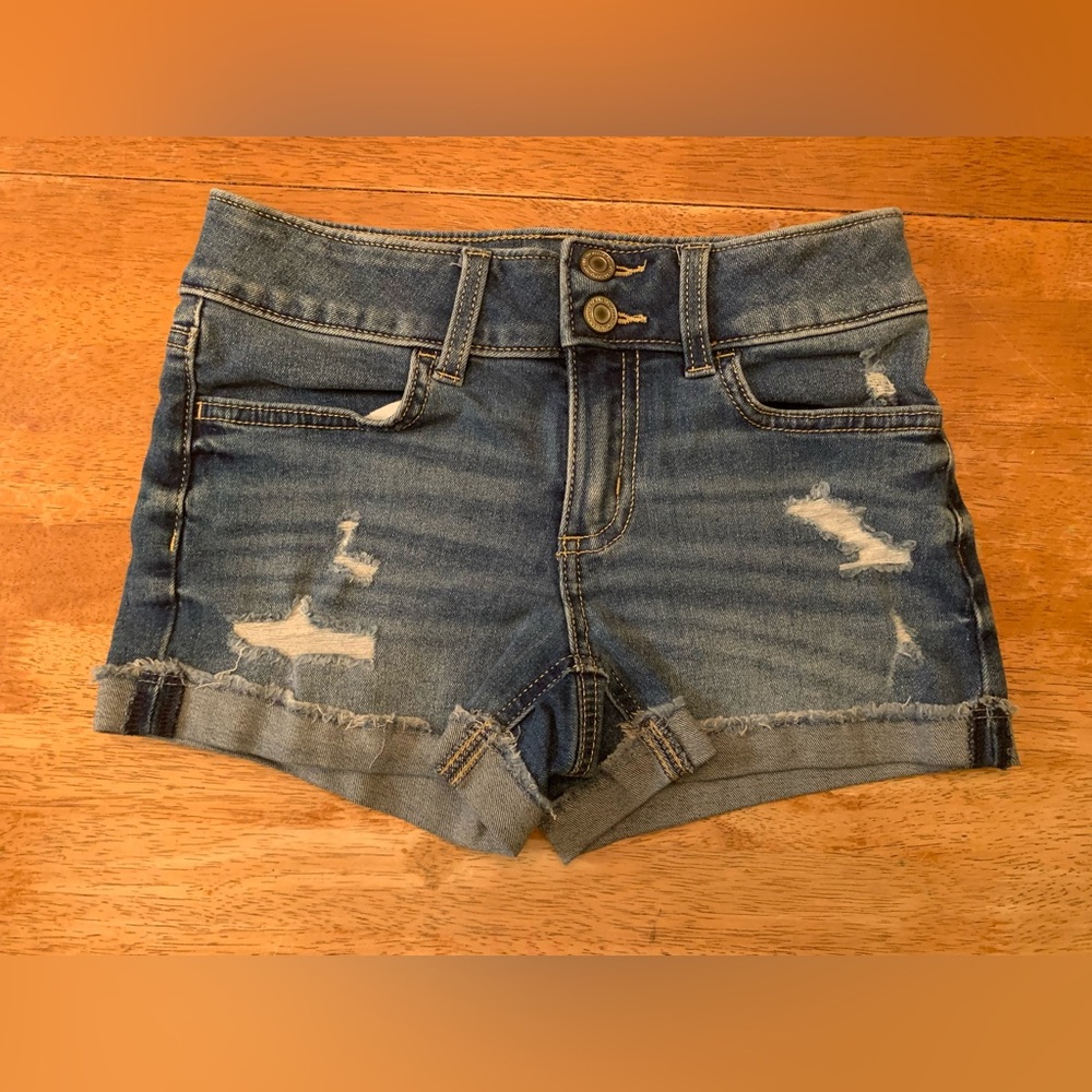 SO Blue Distressed Jean Shorts